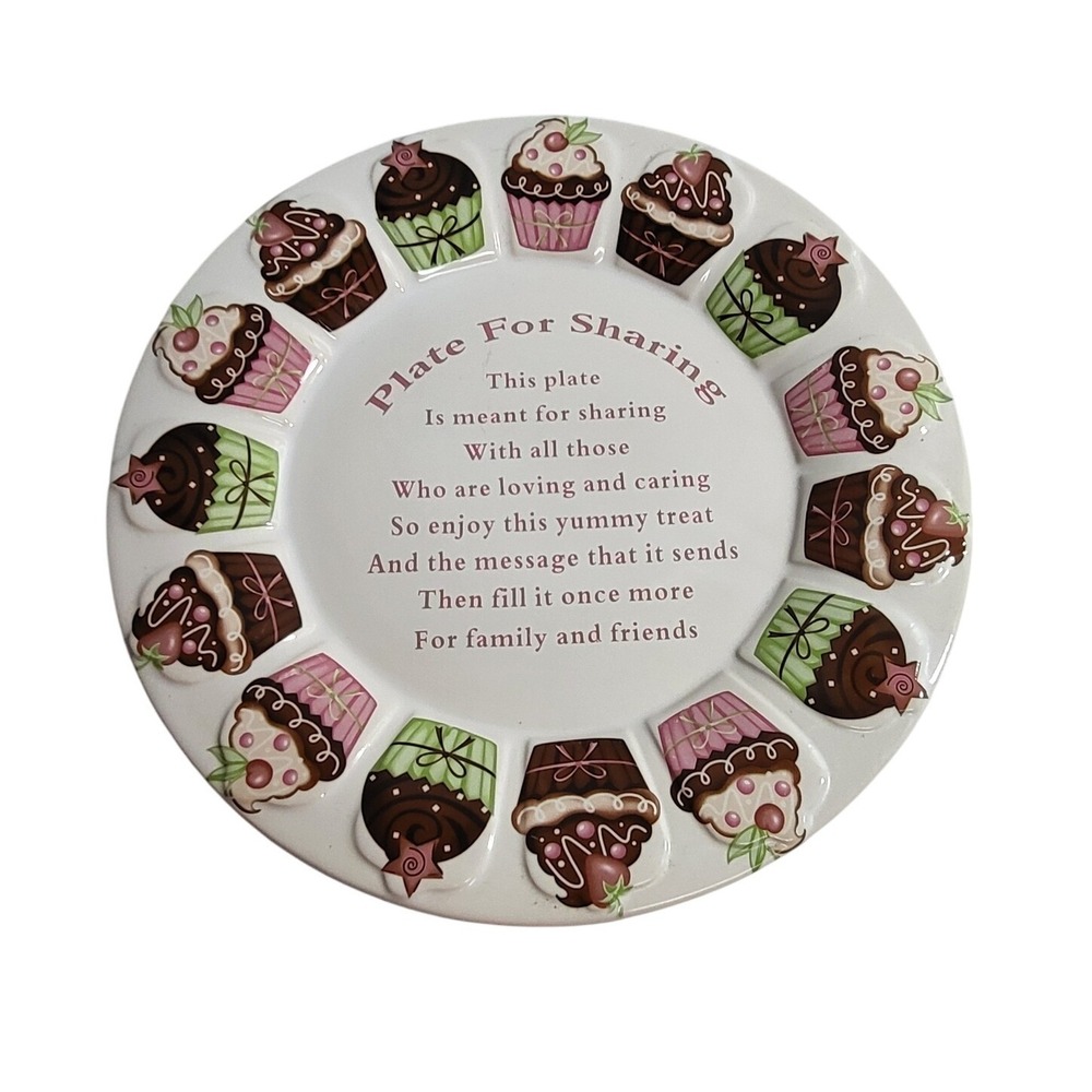 CENTURY Ceramic Cupcake Plate For Sharing Decorative Dessert Serving Plate White